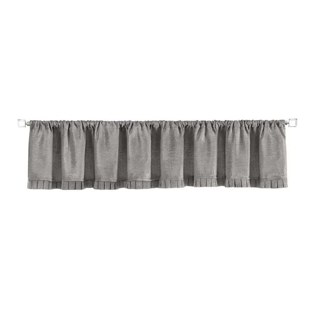 Achim Home Furnishing Bordeaux Silver Solid Pleated Window Curtain Panels : 52